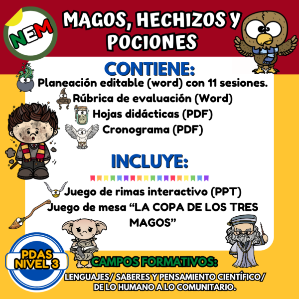 MAGOS, HECHIZOS Y POCIONES (PDAS NIVEL 3)